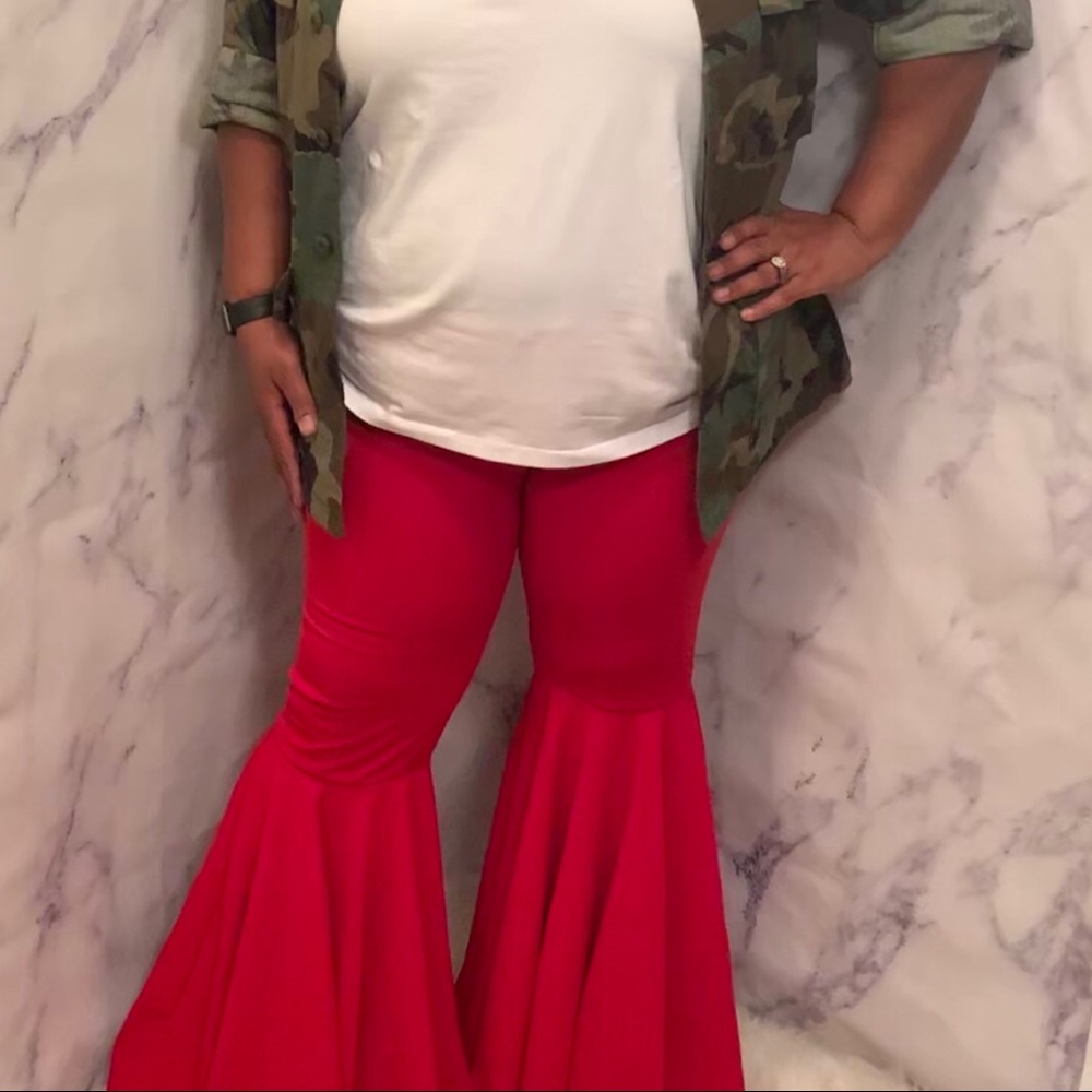 Red Bell Bottom Pants